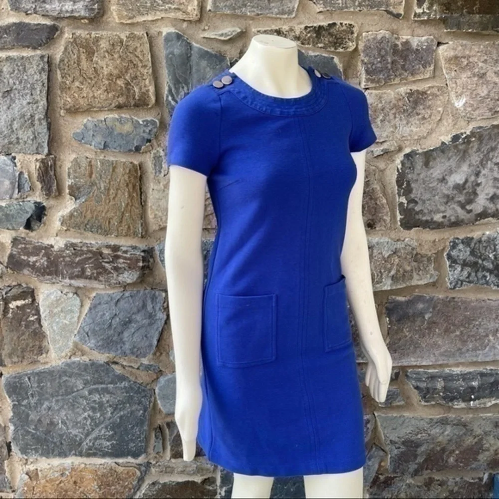 Boden Ottoman Dress Kelly Blue Knit Short Sleeve